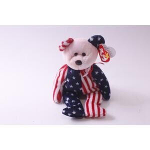 Ty, Beanie Baby, Spangle, Teddy Bear, Stars and Stripes, 1999, ~ 250622-WH 355